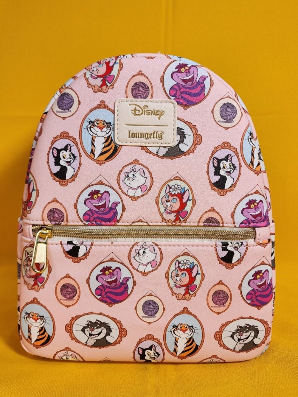 Loungefly Disney Cats Portrait Pink AOP Marie Figaro Dinah Mini Backpack NEW